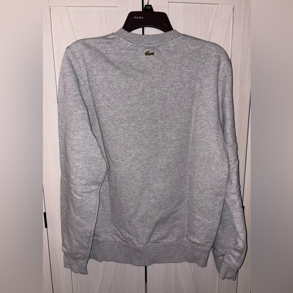 Lacoste Gray and Green Unisex Crewneck Sweater - Picture 4 of 5